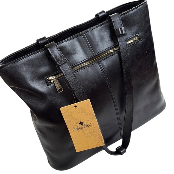 Patchwork Leather Tote Bag - Black and Brown - Picture 2 of 12